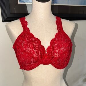 Smart & Sexy Curvy Couture Red Lace Underwire Bra 40C